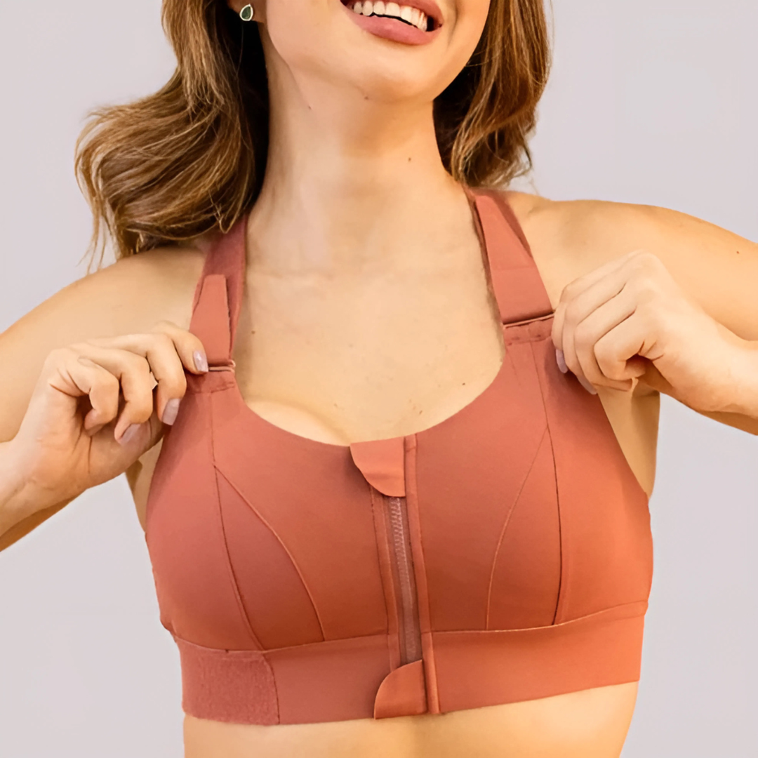 Top Active-Reinforced sports bra with adjustment in velcro